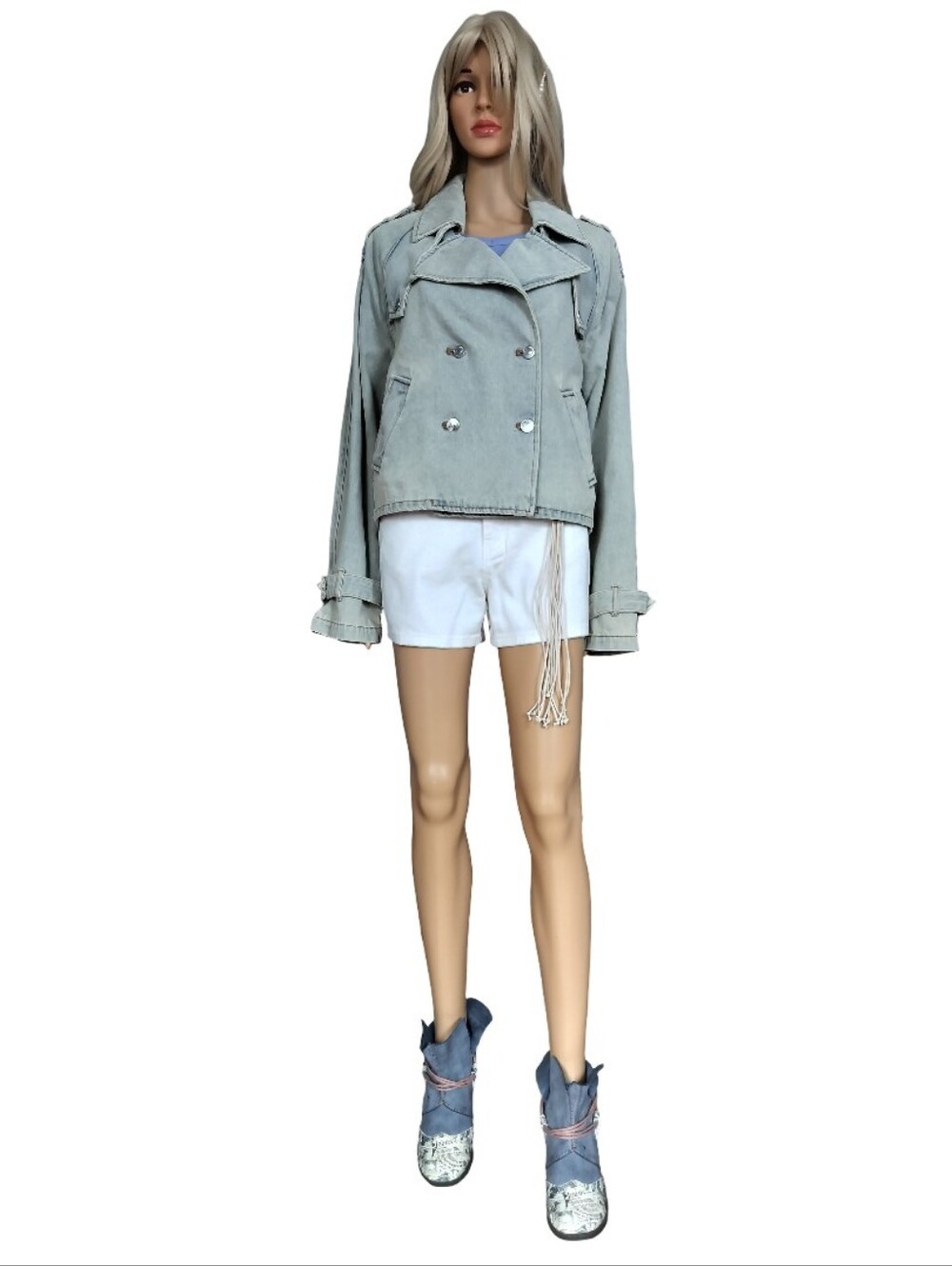 Steve Madden Stone Blue Denim Jacket Size M NWT - Picture 6 of 9